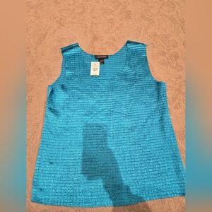 Ashley Stewart Turquoise Textured Top